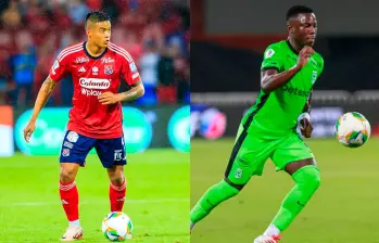 El delantero Luis “El Chino” Sandoval es una de las figuras del Medellín. Marino Hinestroza es la gran figura de Atlético Nacional. FOTOS: JUAN ANTONIO SÁNCHEZ Y MANUEL SALDARRIAGA