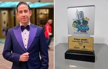 Emmanuel Rivero Famá es el ganador de la competencia de canto del festival de tango de Medellín. Foto: Cortesía @emanuelriverofama