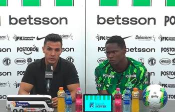 Lucas González y Neider Parra en rueda de prensa. FOTO: Captura de vídeo
