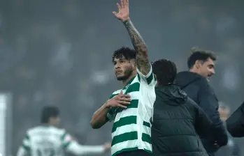 El delantero samario Luis Javier Suárez, de 28 años, es el goleador del Sporting de Lisboa esta temporada en el fútbol europeo. Foto: tomada del x de @SportingCP