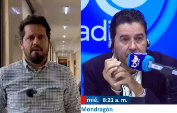 Alfredo Mondragón, representante y Néstor Morales, director de Mañanas Blu. FOTO CAPTURA DE PANTALLA