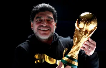 Diego Maradona campeón con Argentina de la Copa Mundo de 1986 en México. FOTO GETTY