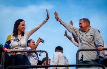 María Corina Machado y Edmundo González hicieron campaña juntos para las elecciones del pasado 28 de julio, de las que reclaman la victoria. FOTO: Tomada de X @EdmundoGU