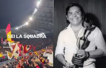 La canción interpretada por Rodolfo Aicardi ha sido adaptada en diversos clubes de fútbol europeos como La Roma. FOTO: Captura de pantalla / Colprensa.