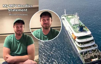 Jake Rosmarin ha relatado la angustia e incertidumbre que vive abordo del crucero MV Hondius, en medio de la emergencia sanitaria por hantavirus. Foto: AFP / redes sociales Jake Rosmarin