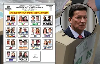 El tarjetón, según el registrador, fue diseñado para ser más claro e intuitivo, con fotos de los candidatos y espacios amplios que reducen riesgo de votos nulos. Ajustes facilitarían decisión del votante. FOTO: Registraduría
