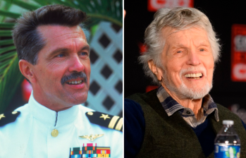 A la izquierda en su papel de Viper, en Top Gun. A la derecha ya retirado de la actuación. FOTOS Cortesía y Getty