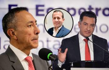El expresidente de Hocol, Luis Enrique Rojas (centro), denunció amenazas de muerte de Andrés Idárraga (der.), exscretario de Transparencia; Ricardo Roa habría sido el intermediario. FOTO: Colprensa y Presidencia