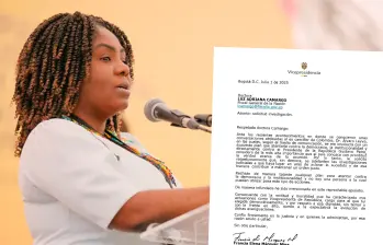 Márquez reclamó en la carta que, “de manera infundada”, ha sido mencionada “en este reprochable episodio”. FOTO: VICEPRESIDENCIA