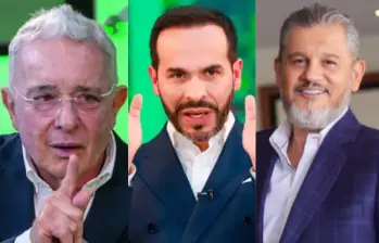 Álvaro Uribe, Abelardo de la Espriella y Carlos Suárez, su estratega de campaña. Foto: EL COLOMBIANO/Cortesía.