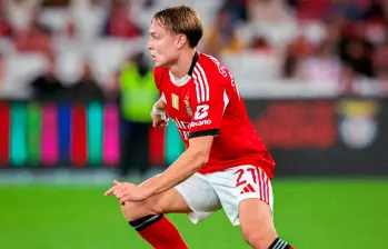El futbolista noruego Andreas Schjelderup juega en el Benfica de Lisboa desde el 2023, cuando fue fichado por el cuadro portugués. Foto: tomada del x de @SLBenfica