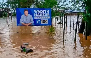En redes sociales circula esta imagen asociada a la campaña de Manzur en Córdoba. Aunque se desconoce su autoría, críticos aseguran que resume la realidad política que rodea al congresista. Foto: captura de video 