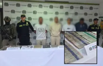 La Policía junto a autoridades de Estados Unidos capturaron a cinco sujetos que tendrían presuntas conexiones con el Cartel Jalisco Nueva Generación de México. Foto: Dijín 