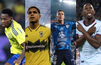 Durán, Hernández, Deossa y Cambindo están dentro de los futbolistas colombianos más caros en este mercado de fichajes de invierno. FOTOS: Tomadas de redes sociales