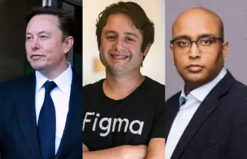 Elon Musk, Dylan Field y Shankh S. Mitra ocupan los primeros lugares del ranking de compensación ejecutiva de 2025. FOTO: GETTY Y CORTESÍA