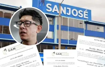 Al menos 24 casos de funcionarios con títulos de la Fundación Universitaria San José fueron identificados, en un proceso que habría implicado pagos superiores a los mil millones de pesos. FOTO: Colprensa, Ministerio de Educación y redes sociales