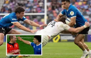 La suspensión deja al reconocido rugbista argentino Tomás Albornoz fuera del apertura de tres test matches fundamentales y del arranque del rugby francés. FOTO: Captura de video de redes sociales de ESPN y AFP