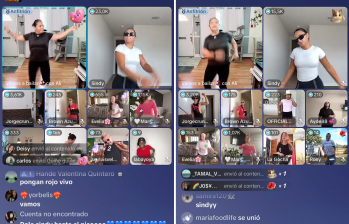 Dos horas seguidas de puro baile frente a desconocidos. FOTO tomada de Tiktok Live de @alicia.garcia0919