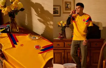El futbolista Luis Díaz es uno de los protagonistas de la campaña de venta de la camiseta. Fotos: tomadas del Instagram de @AdidasColombia