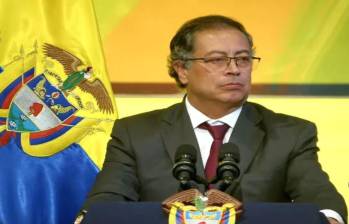 El presidente Gustavo Petro durante su discurso en el Congreso de la República. FOTO: Imagen tomada de redes.