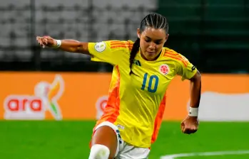 La delantera colombiana Ella Grace Martínez anotó el primer gol del seleccionado nacional en el Sudamericano sub-17 que se juega en nuestro país. FOTO: CORTESÍA FEDERACIÓN COLOMBIANA DE FÚTBOL