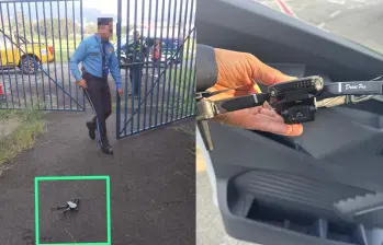 Un misterioso dron apareció en el hangar de la Gobernación de Antioquia. FOTO: GOBERNACIÓN DE ANTIOQUIA