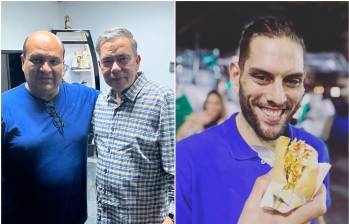 Roland Carreño y Juan Requesens (ambos de camiseta azul) fueron dos de los cinco presos liberados en la noche de este miércoles en Venezuela. FOTOS: Tomadas de X (antes Twitter) @GerardoBlyde y @hcapriles