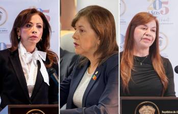 De izquierda a derecha: Paula Andrea Ramírez; Blanca Nélida Prieto y Emérita del Socorro Mora. FOTOS: CORTE SUPREMA DE JUSTICIA.