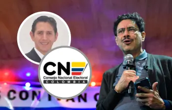 Alejandro Felipe Sánchez Cerón (foto en el círculo) es el conjuez del CNE que se declaró impedido para decidir el caso de Iván Cepeda, al reconocer que integró la defensa del expresidente Álvaro Uribe en el proceso en el que el hoy candidato fue parte central. FOTO: COLPRENSA-ARCHIVO PARTICULAR-X @alfesac
