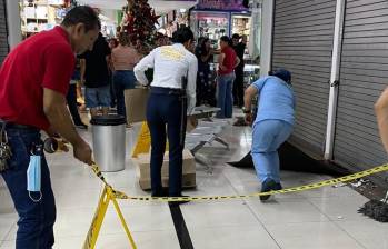 El ataque sicarial ocurrió en el centro comercial San Andresito, en el sur de la ciudad de Cali, Valle del Cauca, y dejó como saldo a un comerciante muerto. FOTO: REDES SOCIALES 