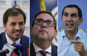 A la izquierda, Andrés Forero del Centro Democrático; en el centro, Lidio García del Partido Liberal; a la derecha, David Barguil del Partido Conservador. FOTOS: COLPRENSA