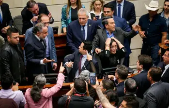 Durante la sesión de este miércoles. 49 senadores votaron “No” a la consulta popular y 47 se pronunciaron a favor del “Sí”. FOTO: Colprensa