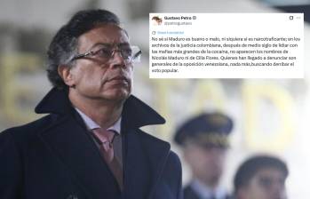 El presidente Gustavo Petro todavía no se decanta sobre si el líder del régimen venezolano Nicolás Maduro es o no culpable de los cargos que se le acusan. Foto: Colprensa/Redes Sociales. 