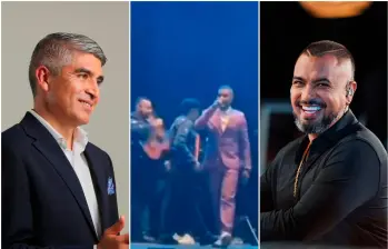 El alcalde de Samacá, Wilson Castilblanco; y el cantante Jhon Álex Castaño. FOTOS: Tomada de Facebook, captura de video e Instagram @jhonalexcastano 