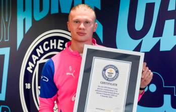 Haaland y su reconocimiento por parte de Récords Guinness. FOTO: X guinnessworldrecords