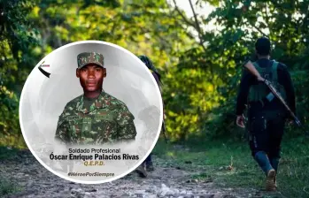 Óscar Enrique Palacios Rivas, soldado asesinado en un ataque con drones en Santa Rosa del Sur, Bolívar. Foto: Archivo / Ejército Nacional de Colombia