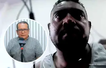 Gustavo Chicangana Álvarez periodista (a la izquierda) / Campo Elías Castañeda Valencia, presunto integrante del Bloque Jorge Briceño Suárez de las disidencias de las Farc (a la derecha). Foto: captura de pantalla de emisión Guaviare Estéreo y Colprensa.