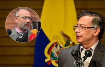 Hermes Darío Lara, presidente de la Corporación de Jueces y Magistrados, y el presidente Gustavo Petro. FOTO: Colprensa