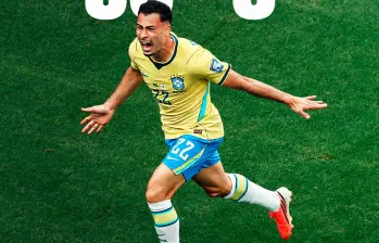 El futbolista Gabriel Martinelli anotó el gol que le dio la victoria a Brasil contra Japón en Houston. Foto: tomada del x de @FifaWorldCup