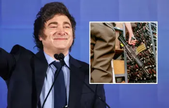 Este nuevo decreto para permitir la compra y tenencia de armas en el país lleva la firma del presidente Milei, del jefe de ministros, Guillermo Francos, y de la ministra de Seguridad, Patricia Bullrich. FOTO: GETTY Y EL COLOMBIANO