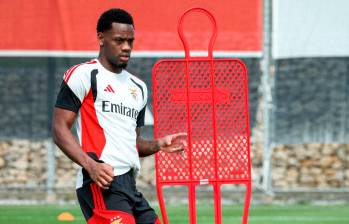 Jhon Jader Durán entrenando con Benfica. FOTO: X SlBenfica