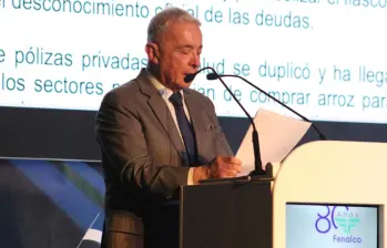 El expresidente Álvaro Uribe Vélez intervino un momento durante el Congreso Nacional de Fenalco durante este viernes 26 de septiembre, donde habló de la economía del país. FOTO: Cortesía Álvaro Uribe Vélez