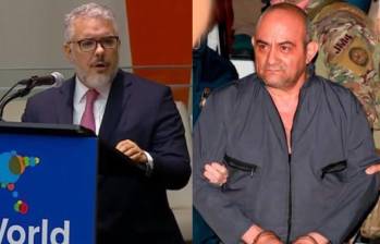 El expresidente de Colombia, Iván Duque, y alias Otoniel. FOTO: Colprensa y Twitter @IvanDuque