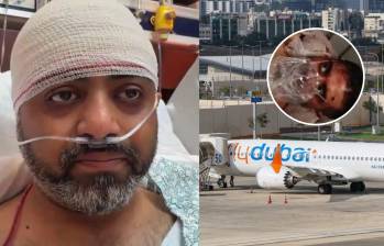 El capitán Smit Machchhar, pese a estar herido, logró abrir la puerta de la cabina para permitir que los pasajeros ingresaran y ayudaran a controlar la emergencia a bordo. Foto: redes sociales @narendramodi/ AFP