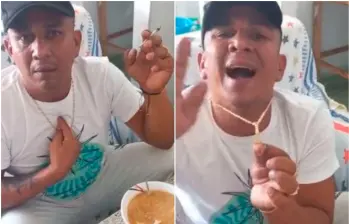 Ober Ricardo Martínez Gutiérrez, o el ‘Negro Óber’, en el video en el que amenazó a una fiscal tras las captura de su esposa en marzo de 2023. FOTOS: Captura de video