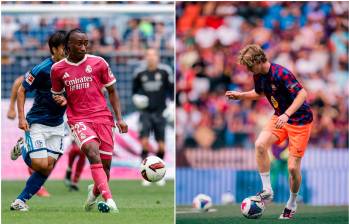 Yan Diomandé y Anthony Gordon debutaron con sus nuevos clubes. FOTOS: X Real Madrid y FCBarcelona