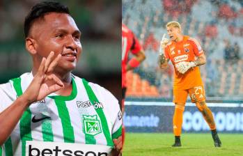 El delantero Alfredo Morelos termina contrato con Nacional el 31 de diciembre de este año. El arquero Washington Aguerre finaliza el mismo día su vínculo con el Medellín. Foto: Manuel Saldarriaga y Camilo Suárez