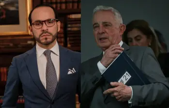 El precandidato Abelardo de la Espriella y el expresidente Álvaro Uribe. FOTO: COLPRENSA