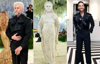Bad Bunny usó maquillaje y prótesis para su traje. Heidi Klum también. Maluma llegó a la Met Gala vestido por su compatriota Haider Ackermann. FOTOS Getty
