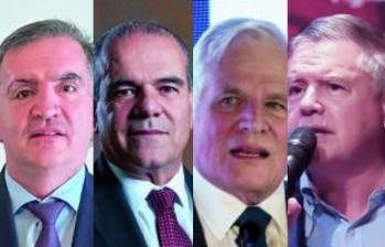 De izquierda a derecha: Mauricio Tobón (México), Carlos Felipe Mejía (España), Miguel Uribe (Reino Unido) y Juan Carlos Vélez (Ecuador). Foto: Colprensa y redes sociales.